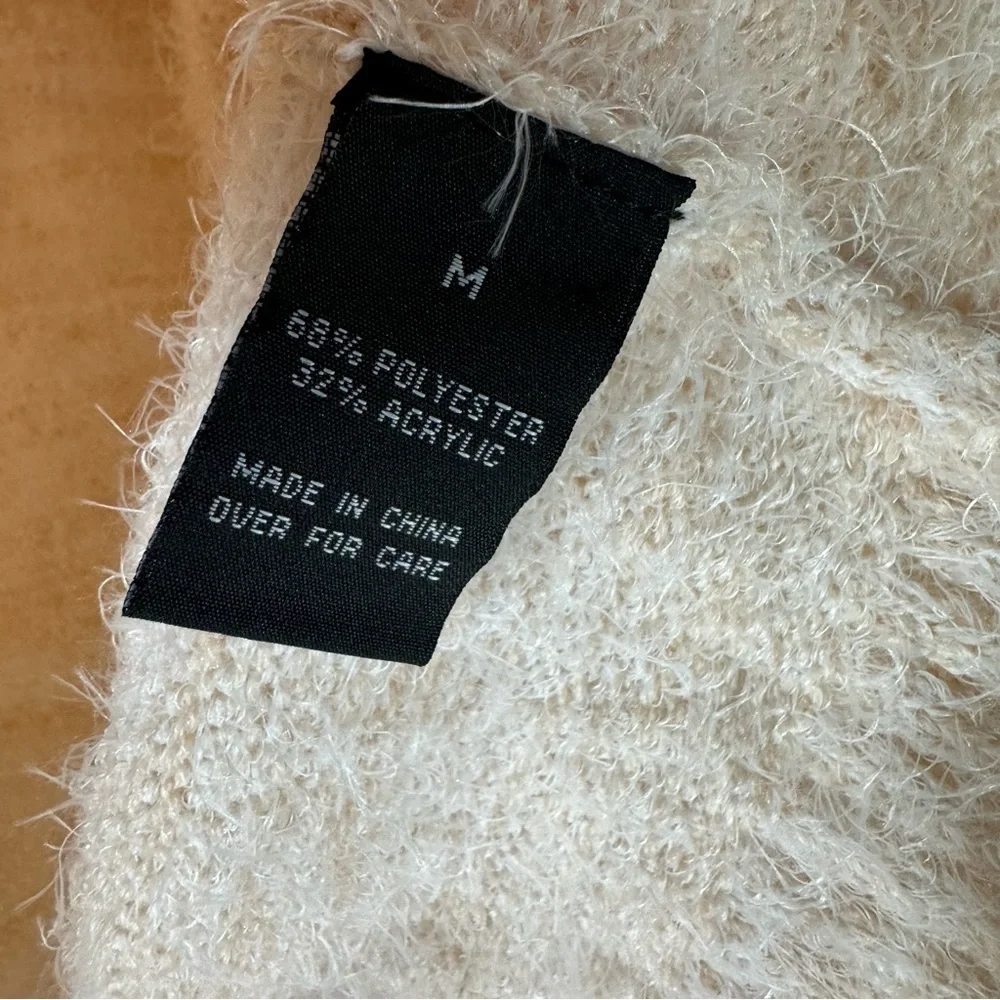 A. Byer Peach Eyelash Fringe Cowl Neck Sweater NWT